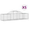 vidaXL Klenut&eacute; gabionov&eacute; ko&scaron;e 5 ks 200x50x40/60 cm pozinkovan&eacute; železo