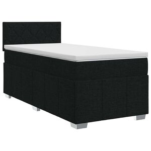 vidaXL Postel boxspring s matrac&iacute; s čelo Čern&aacute; 80 x 200 cm Textil