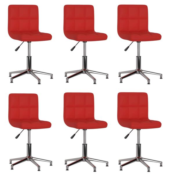 vidaXL Otočn&eacute; j&iacute;deln&iacute; židle 6 ks v&iacute;nov&eacute; uměl&aacute; kůže