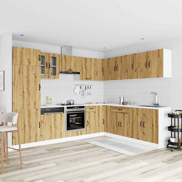 vidaXL 14d&iacute;ln&aacute; sada kuchyňsk&yacute;ch skř&iacute;něk "Kalmar" dub artisan kompozit