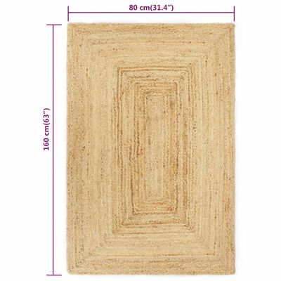vidaXL Ručně vyráběný koberec juta přírodní 80 x 160 cm