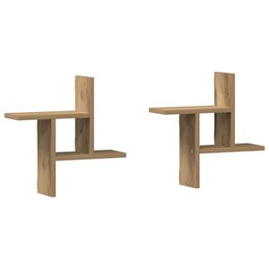 vidaXL N&aacute;stěnn&eacute; police 2 ks dub artisan 38x12x38 cm kompozitn&iacute; dřevo