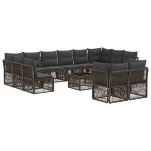 vidaXL Sada zahradn&iacute;ch pohovek 13 pcs &Scaron;ed&aacute; polyratan