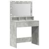 vidaXL Kosmetick&yacute; stůl Betonově &scaron;ed&aacute; 78,5 x 41 x 135 cm