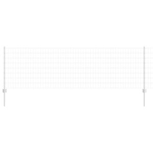 vidaXL Plot s sloupkem Stř&iacute;brn&aacute; 0,8 x 10 m Ocel