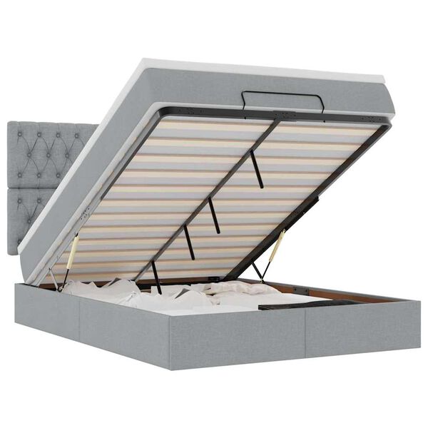 vidaXL Osmansk&yacute; r&aacute;m postele s matrac&iacute; světle &scaron;ed&aacute; 140x200cm textil