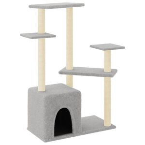 vidaXL &Scaron;krabadlo pro kočky se sisalov&yacute;mi sloupky světle &scaron;ed&eacute; 107,5 cm