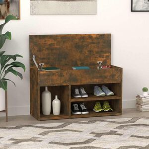 vidaXL Lavice s botn&iacute;kem kouřov&yacute; dub 80 x 30 x 45 cm kompozitn&iacute; dřevo