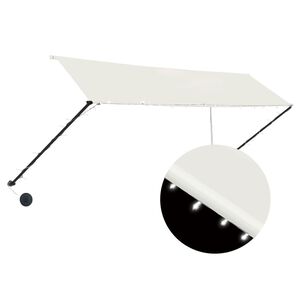 vidaXL Zatahovac&iacute; mark&yacute;za s LED světlem 350 x 150 cm kr&eacute;mov&aacute;