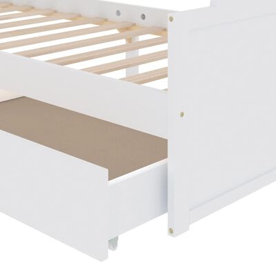 vidaXL Rám postele se zásuvkami bílý masivní borové dřevo 90 x 200 cm