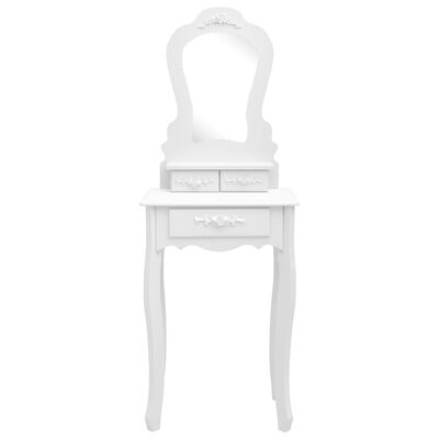 vidaXL Toaletní stolek se stoličkou bílý 50 x 59 x 136 cm pavlovnia
