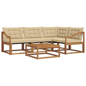 vidaXL Venkovn&iacute; pohovkov&aacute; souprava 5 pcs Přirozen&aacute; a B&eacute;žov&aacute;