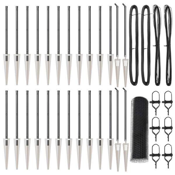 vidaXL Plotov&yacute; sloupek. &Scaron;ed&aacute; 50 x 0,6 m (25 mm s&iacute;ť) Ocel a PVC