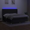 vidaXL Box spring postel s matrac&iacute; a LED čern&aacute; 160x200 cm textil