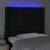 vidaXL Čelo postele s LED čern&eacute; 93 x 16 x 118/128 cm textil