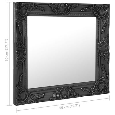 vidaXL Nástěnné zrcadlo barokní styl 50 x 50 cm černé