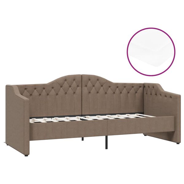 vidaXL V&aacute;lenda s matrac&iacute; a USB taupe textil 90 x 200 cm