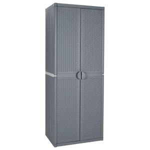 vidaXL Zahradn&iacute; &uacute;ložn&aacute; skř&iacute;ň &scaron;ed&aacute; 65 x 45 x 172 cm PP ratan