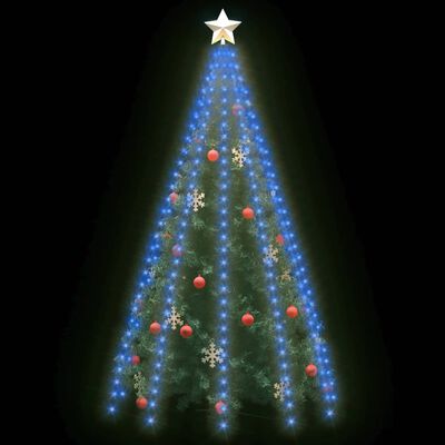 vidaXL Světelná síť na vánoční stromek 300 modrých LED diod 300 cm