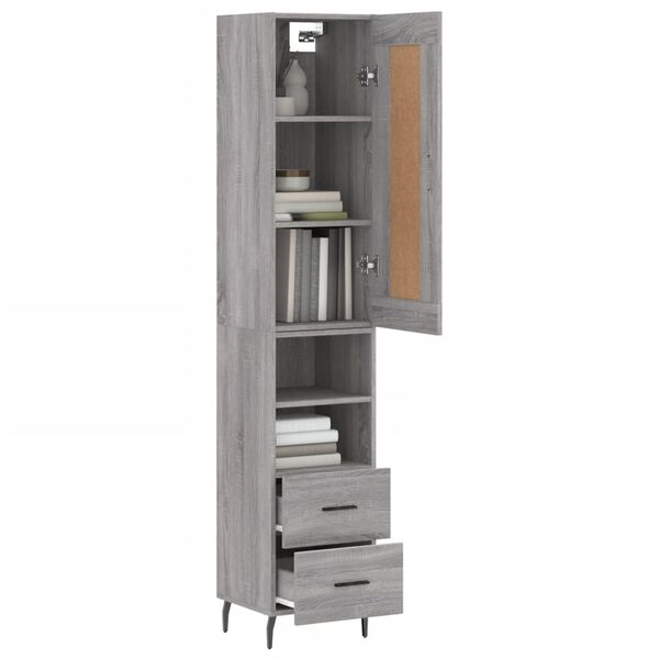 vidaXL Skříň highboard šedá sonoma 34,5 x 34 x 180 cm kompozitní dřevo