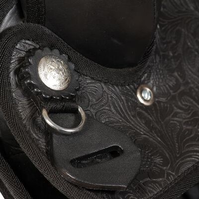 vidaXL Westernové sedlo pro koně, set, pravá kůže 12" černé