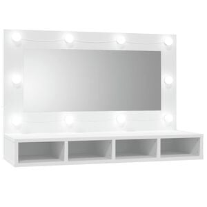 vidaXL Zrcadlov&aacute; skř&iacute;ňka s LED b&iacute;l&aacute; 90x31,5x62 cm