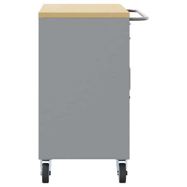 vidaXL Pracovní skříň se zásuvkou 3 pcs Černá a šedá 150 x 55 x 85 cm