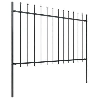 vidaXL Zahradní plot s hroty ocel 15,3 x 1,2 m černý