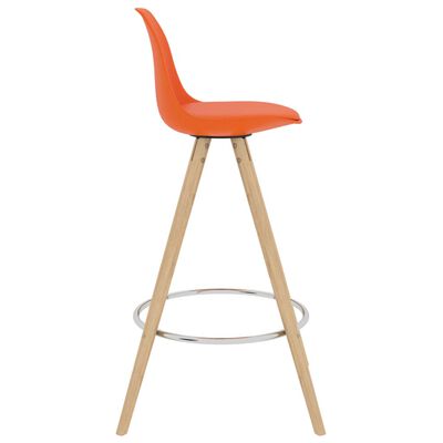 vidaXL Barové stoličky 4 ks oranžové PP a masivní bukové dřevo