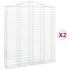 vidaXL Klenut&eacute; gabionov&eacute; ko&scaron;e 2 ks 200x30x220/240cm pozinkovan&eacute; železo