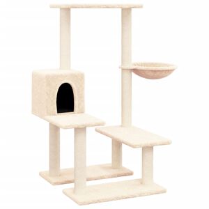 vidaXL &Scaron;krabadlo pro kočky se sisalov&yacute;mi sloupky kr&eacute;mov&eacute; 94,5 cm
