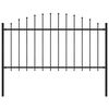 vidaXL Zahradn&iacute; plot s kop&iacute;m nahoře ocelov&yacute; 181 x 150 cm čern&yacute;