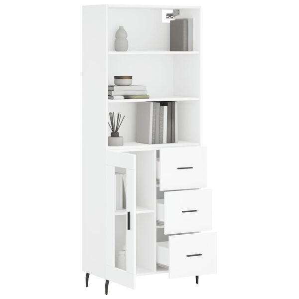 vidaXL Skříň highboard bílá 69,5 x 34 x 180 cm kompozitní dřevo