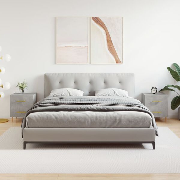 vidaXL Nočn&iacute; stolky 2 ks betonově &scaron;ed&eacute; 40x35x47,5 cm kompozitn&iacute; dřevo