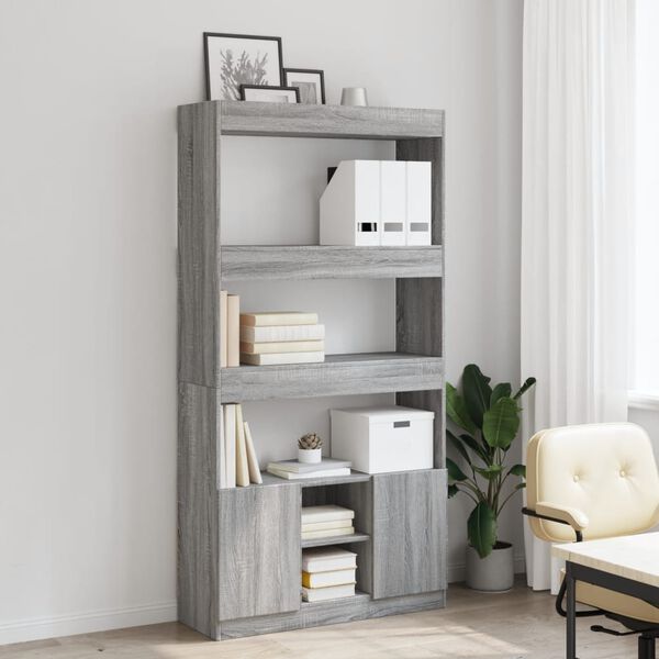 vidaXL Skříň highboard šedá sonoma 92 x 33 x 180 cm kompozitní dřevo