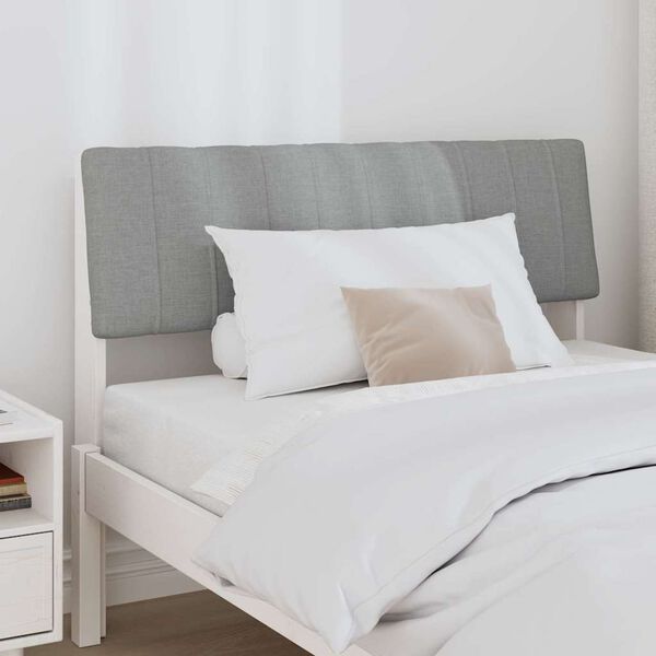 vidaXL Čalouněn&eacute; čelo postele Světle &scaron;ed&aacute; 100 cm Masivn&iacute; borov&eacute; dřevo