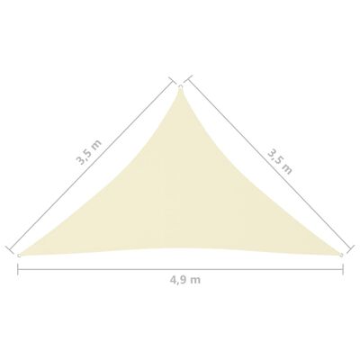 vidaXL Stínící plachta oxford trojúhelníková 3,5x3,5x4,9 m krémová