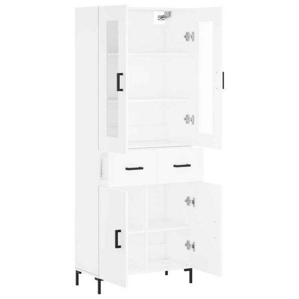 vidaXL Skř&iacute;ň highboard b&iacute;l&aacute; 69,5 x 34 x 180 cm kompozitn&iacute; dřevo