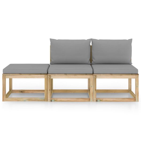 vidaXL 3d&iacute;ln&aacute; zahradn&iacute; sedac&iacute; souprava s &scaron;ed&yacute;mi podu&scaron;kami