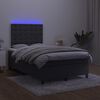 vidaXL Box spring postel s matrac&iacute; a LED čern&aacute; 120x200 cm samet