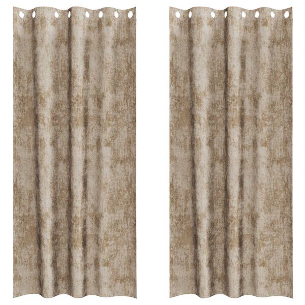 vidaXL Sametov&eacute; z&aacute;věsy se z&aacute;clonami 2 pcs champagne 225 x 140 cm samet