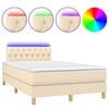vidaXL Box spring postel s matrac&iacute; a LED kr&eacute;mov&aacute; 120 x 200 cm textil