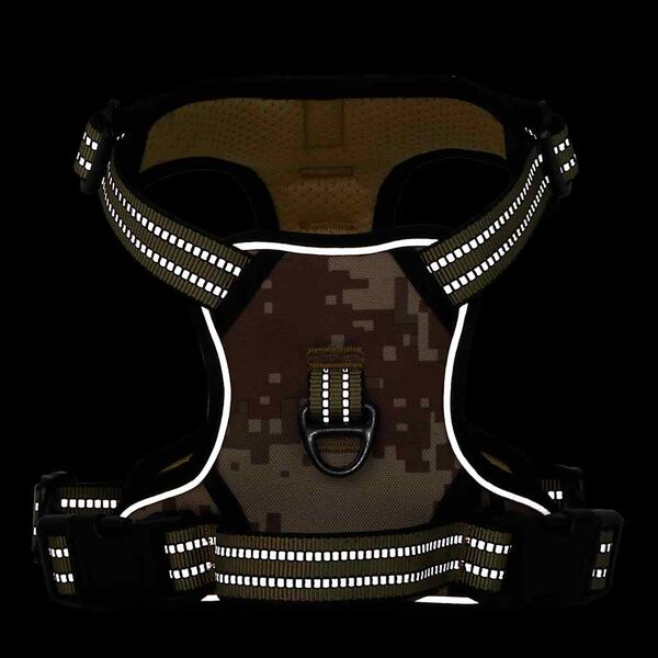 vidaXL Postroj pro psy s reflexn&iacute;mi popruhy nastaviteln&yacute; mask&aacute;čov&yacute; M