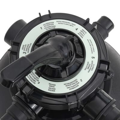 vidaXL Bazénová písková filtrace s 6cestným ventilem černá