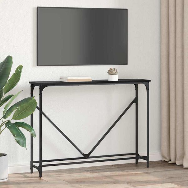 vidaXL Konzolov&yacute; stolek Čern&yacute; dub 102 x 23 x 75 cm kompozitn&iacute; dřevo