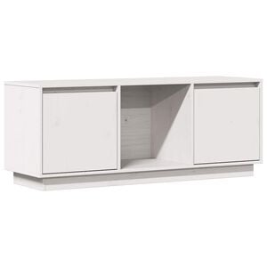 vidaXL TV skř&iacute;ňka b&iacute;l&aacute; 110,5 x 35 x 44 cm masivn&iacute; borov&eacute; dřevo
