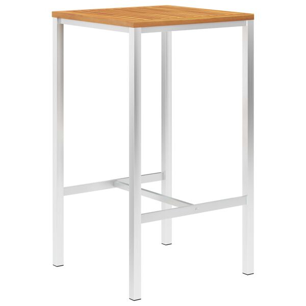 vidaXL 3d&iacute;ln&yacute; barov&yacute; set masivn&iacute; teakov&eacute; dřevo a nerezov&aacute; ocel