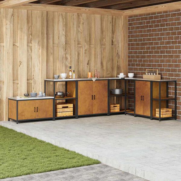 vidaXL Skladov&aacute;n&iacute; v kuchyni s polic&iacute; Rezav&aacute; 60 x 50 x 92 cm Ocel