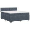 vidaXL Postel boxspring s matrac&iacute; s čelo Tmavě &scaron;ed&aacute; 200 x 200 cm Samet