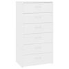 vidaXL Př&iacute;born&iacute;k se 6 z&aacute;suvkami b&iacute;l&yacute; 50 x 34 x 96 cm kompozitn&iacute; dřevo